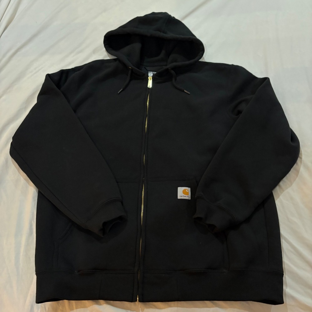 Carhartt Mens Loose Fit Midweight Full Zip Hoodie Black K122 BLK Size Large